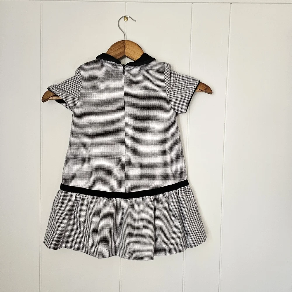 Vintage LULI & ME Houndstooth Peter Pan Collar Drop Waist Toddler Dress